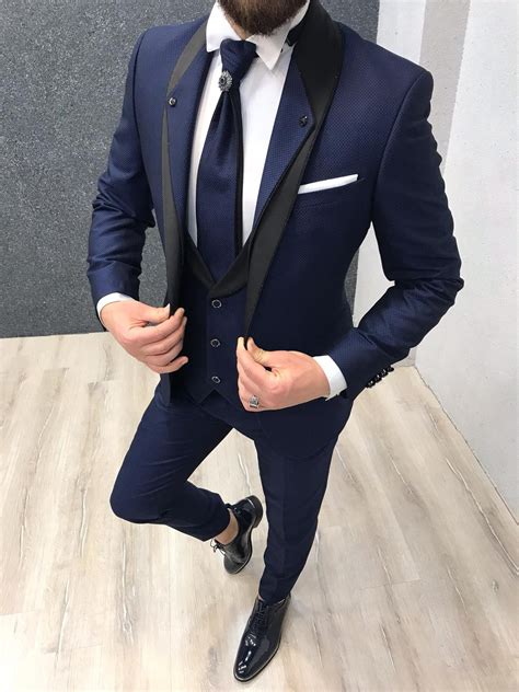 navy blue suit groom